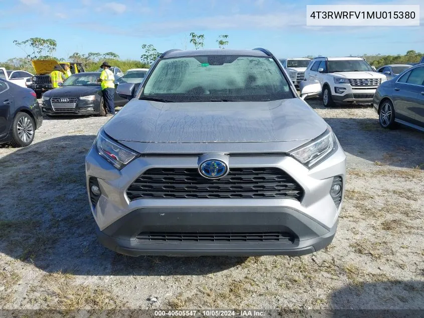 2021 Toyota Rav4 Hybrid Xle VIN: 4T3RWRFV1MU015380 Lot: 40505547