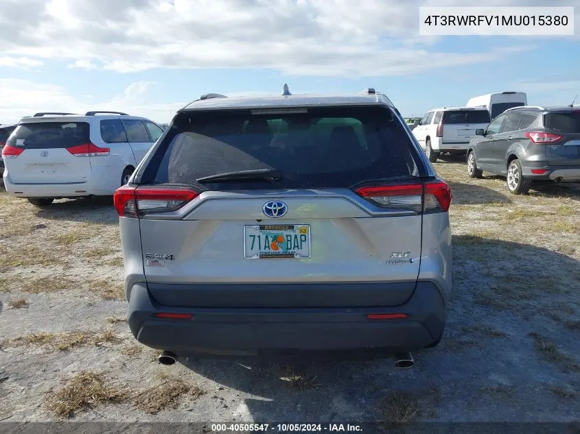 2021 Toyota Rav4 Hybrid Xle VIN: 4T3RWRFV1MU015380 Lot: 40505547