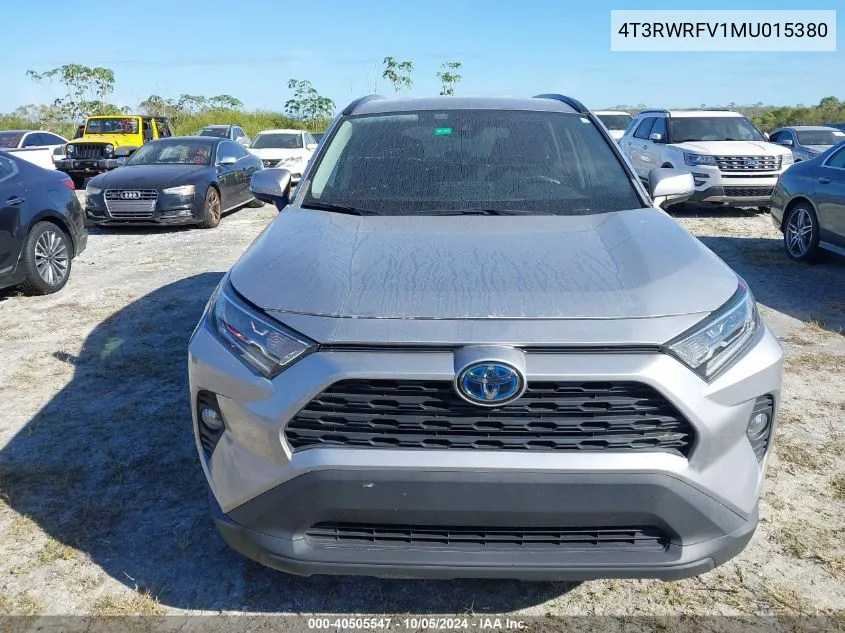 2021 Toyota Rav4 Hybrid Xle VIN: 4T3RWRFV1MU015380 Lot: 40505547