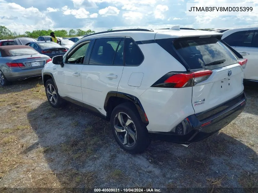 2021 Toyota Rav4 Prime Se VIN: JTMAB3FV8MD035399 Lot: 40509031