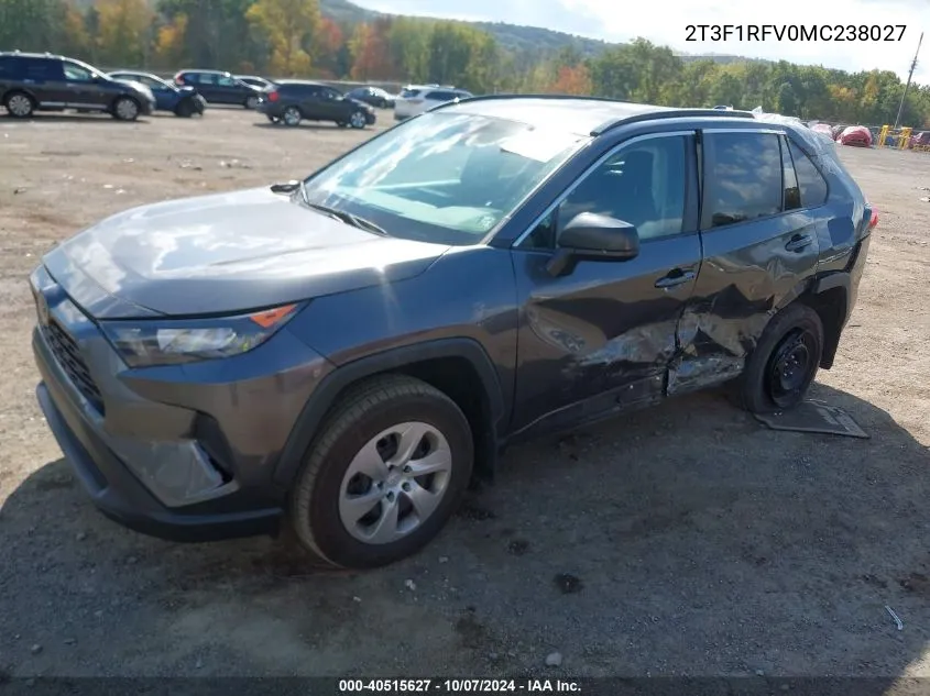 2021 Toyota Rav4 Le VIN: 2T3F1RFV0MC238027 Lot: 40515627