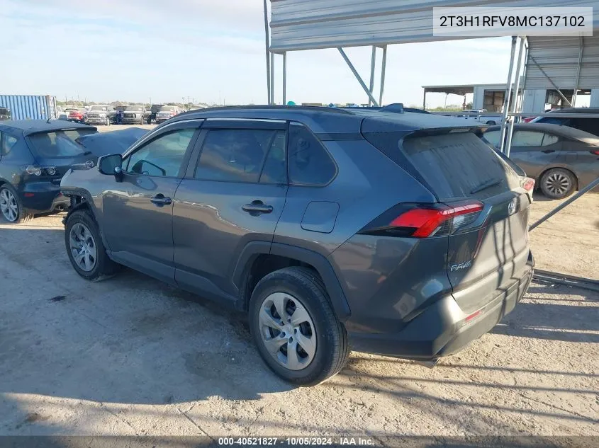 2021 Toyota Rav4 Le VIN: 2T3H1RFV8MC137102 Lot: 40521827