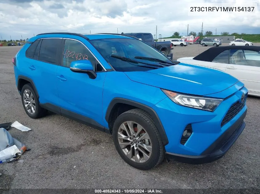 2021 Toyota Rav4 Xle Premium VIN: 2T3C1RFV1MW154137 Lot: 40524343