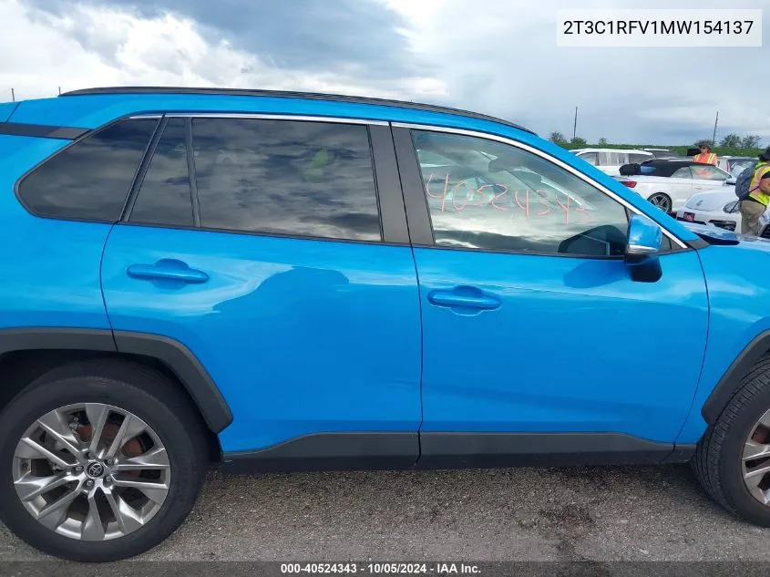 2021 Toyota Rav4 Xle Premium VIN: 2T3C1RFV1MW154137 Lot: 40524343