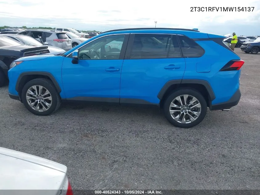 2021 Toyota Rav4 Xle Premium VIN: 2T3C1RFV1MW154137 Lot: 40524343