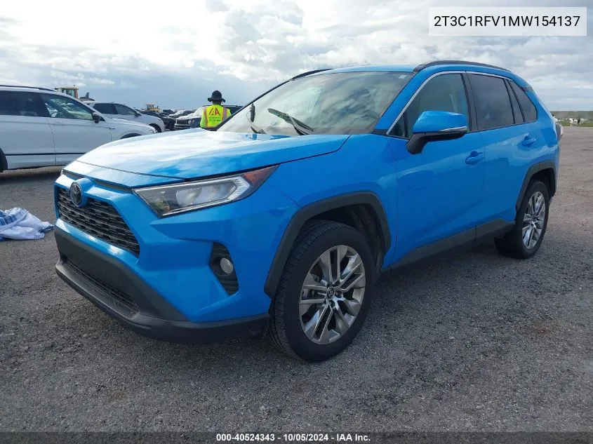 2021 Toyota Rav4 Xle Premium VIN: 2T3C1RFV1MW154137 Lot: 40524343