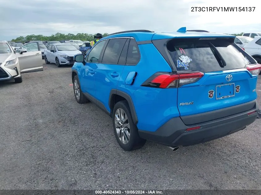 2021 Toyota Rav4 Xle Premium VIN: 2T3C1RFV1MW154137 Lot: 40524343