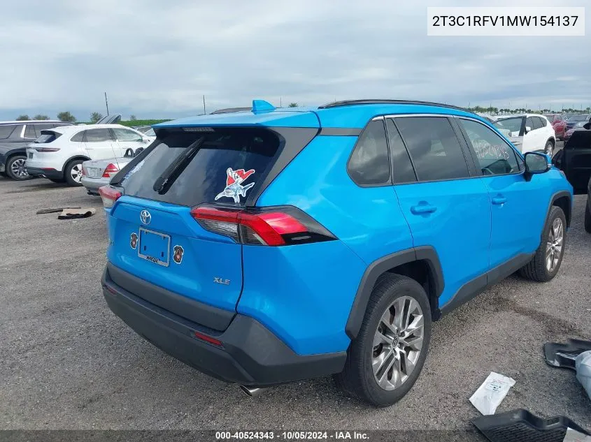 2021 Toyota Rav4 Xle Premium VIN: 2T3C1RFV1MW154137 Lot: 40524343