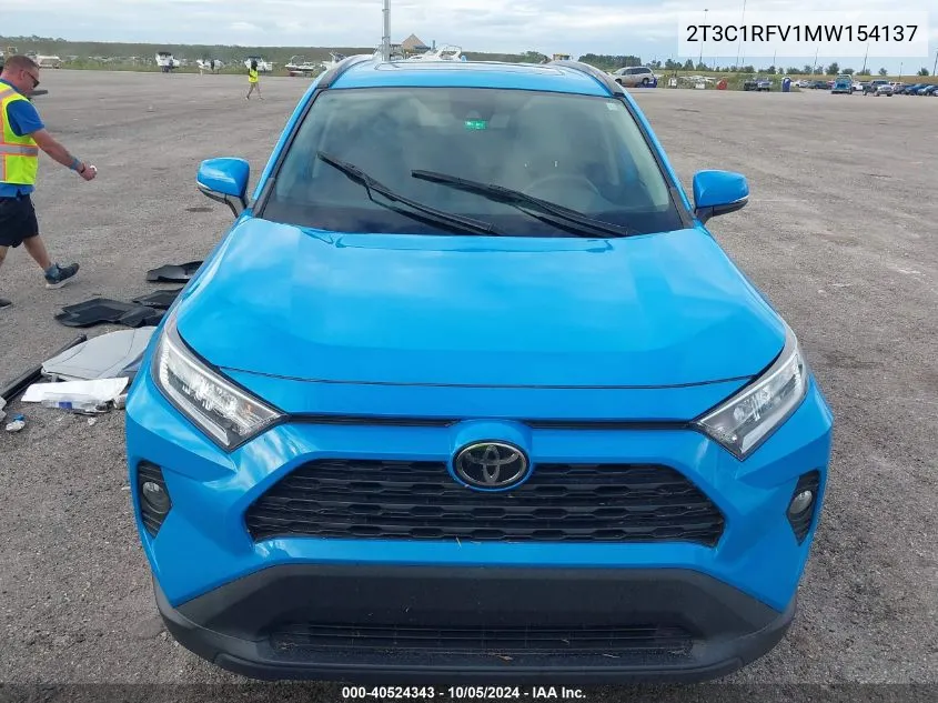 2021 Toyota Rav4 Xle Premium VIN: 2T3C1RFV1MW154137 Lot: 40524343