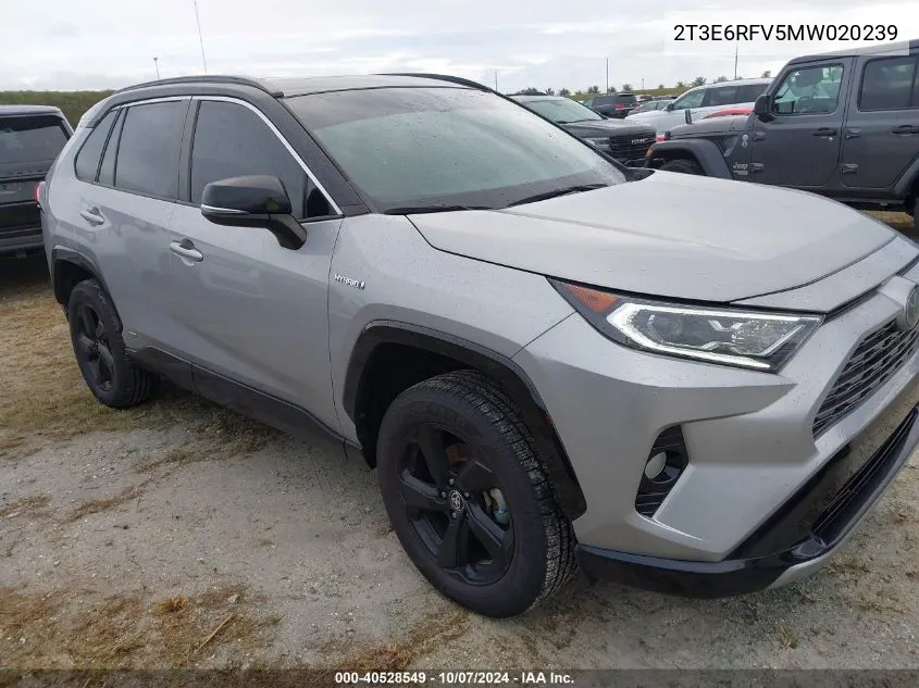 2021 Toyota Rav4 Hybrid Xse VIN: 2T3E6RFV5MW020239 Lot: 40528549