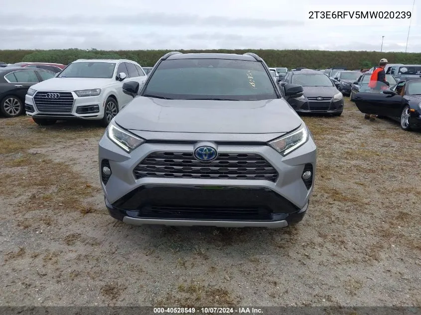 2021 Toyota Rav4 Hybrid Xse VIN: 2T3E6RFV5MW020239 Lot: 40528549