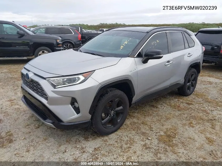 2021 Toyota Rav4 Hybrid Xse VIN: 2T3E6RFV5MW020239 Lot: 40528549