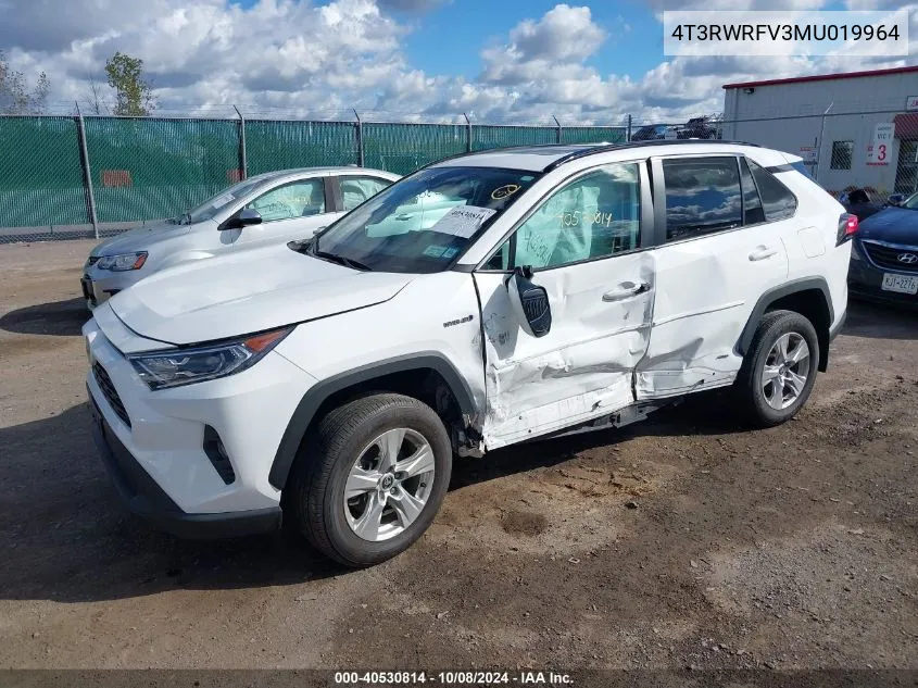 2021 Toyota Rav4 Hybrid Xle VIN: 4T3RWRFV3MU019964 Lot: 40530814