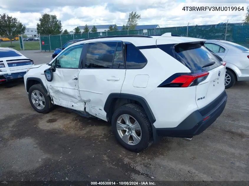 2021 Toyota Rav4 Hybrid Xle VIN: 4T3RWRFV3MU019964 Lot: 40530814