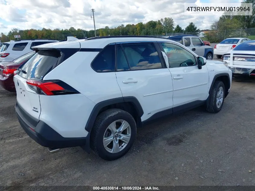 2021 Toyota Rav4 Hybrid Xle VIN: 4T3RWRFV3MU019964 Lot: 40530814