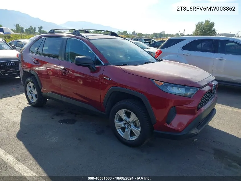 2021 Toyota Rav4 Hybrid Le VIN: 2T3L6RFV6MW003862 Lot: 40531533