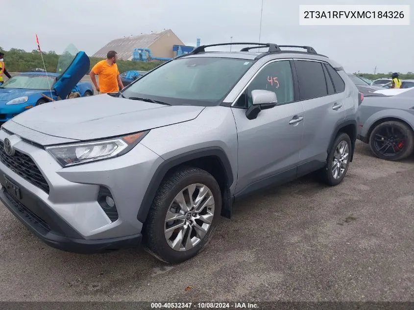 2021 Toyota Rav4 Xle Premium VIN: 2T3A1RFVXMC184326 Lot: 40532347