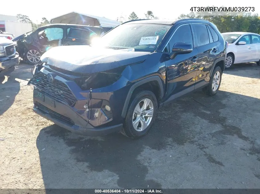 2021 Toyota Rav4 Hybrid Xle VIN: 4T3RWRFVXMU039273 Lot: 40536404