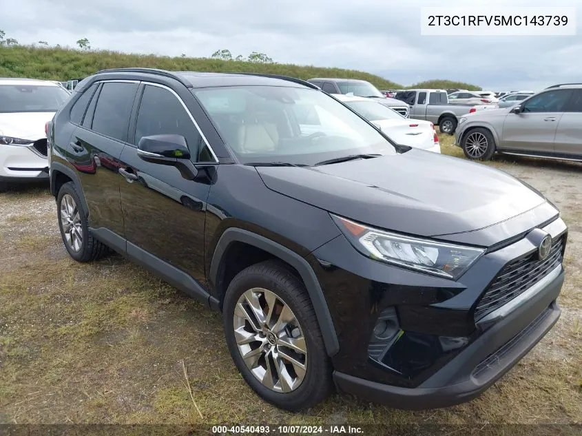 2021 Toyota Rav4 Xle Premium VIN: 2T3C1RFV5MC143739 Lot: 40540493