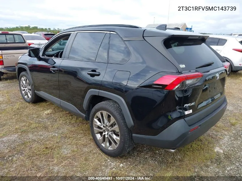 2021 Toyota Rav4 Xle Premium VIN: 2T3C1RFV5MC143739 Lot: 40540493