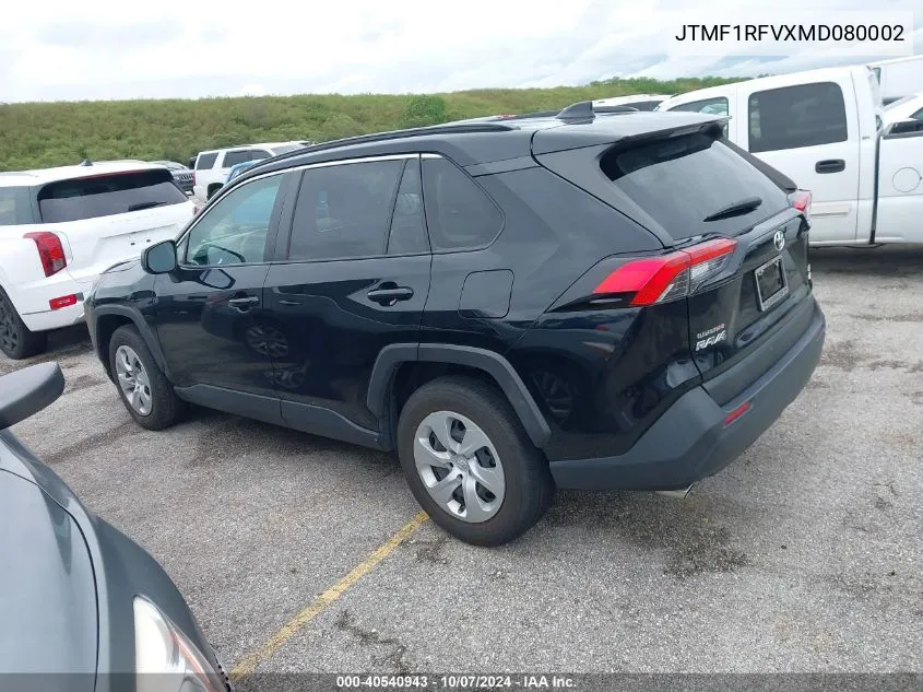 2021 Toyota Rav4 Le VIN: JTMF1RFVXMD080002 Lot: 40540943