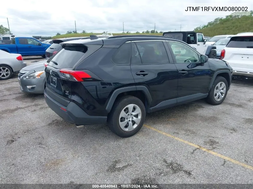 2021 Toyota Rav4 Le VIN: JTMF1RFVXMD080002 Lot: 40540943