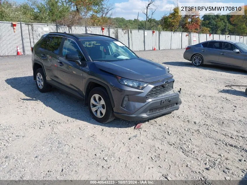 2021 Toyota Rav4 Le VIN: 2T3F1RFV5MW170810 Lot: 40543223