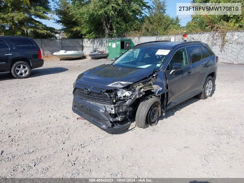 2021 Toyota Rav4 Le VIN: 2T3F1RFV5MW170810 Lot: 40543223