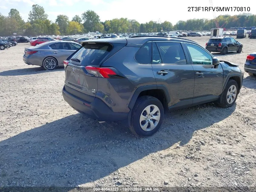 2021 Toyota Rav4 Le VIN: 2T3F1RFV5MW170810 Lot: 40543223