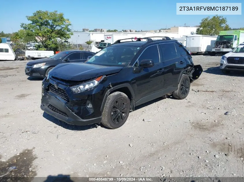 2021 Toyota Rav4 Xle Premium VIN: 2T3A1RFV8MC187189 Lot: 40549799