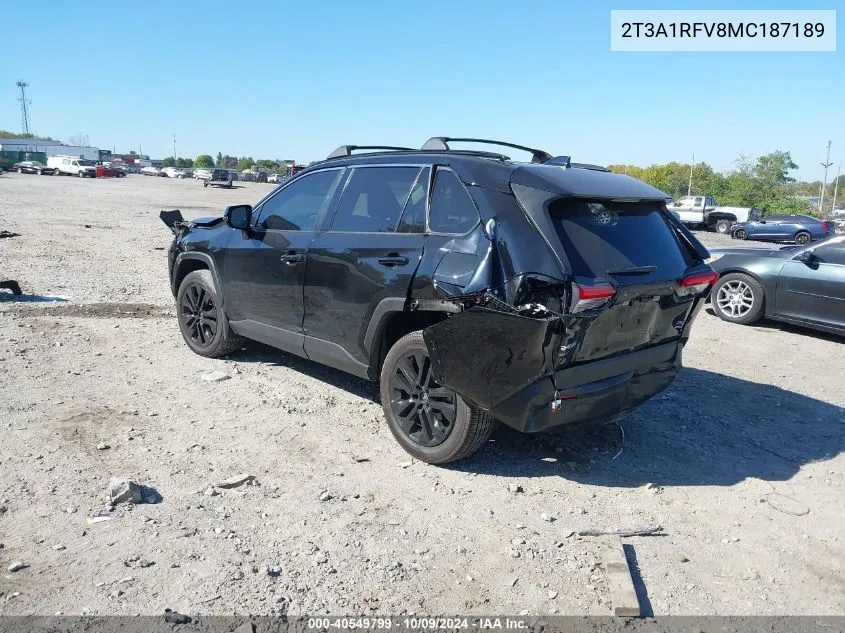 2021 Toyota Rav4 Xle Premium VIN: 2T3A1RFV8MC187189 Lot: 40549799