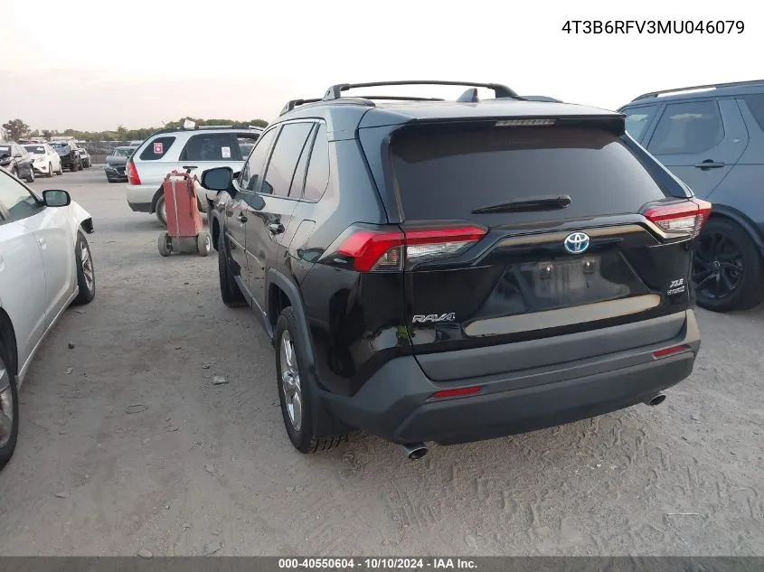 2021 Toyota Rav4 Hybrid Xle Premium VIN: 4T3B6RFV3MU046079 Lot: 40550604