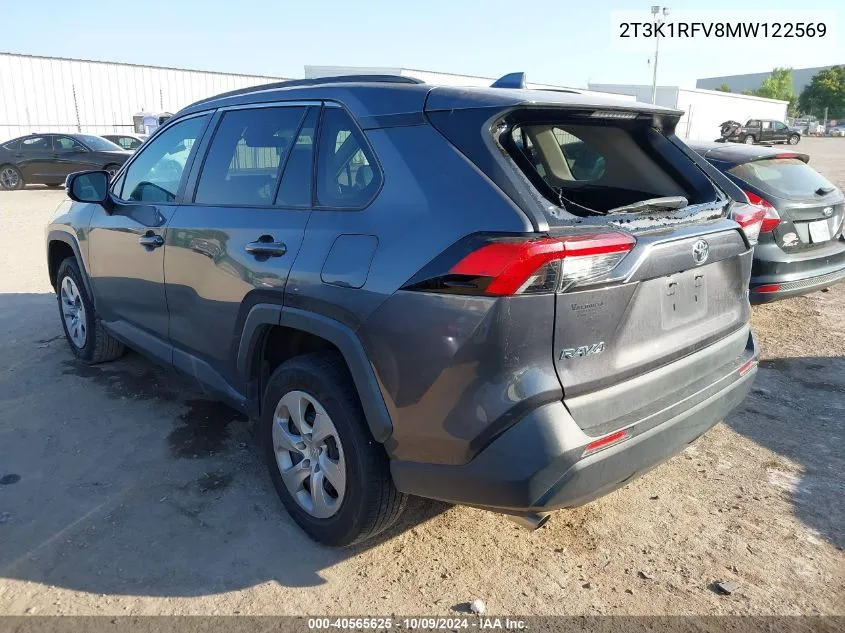 2021 Toyota Rav4 Le VIN: 2T3K1RFV8MW122569 Lot: 40565625