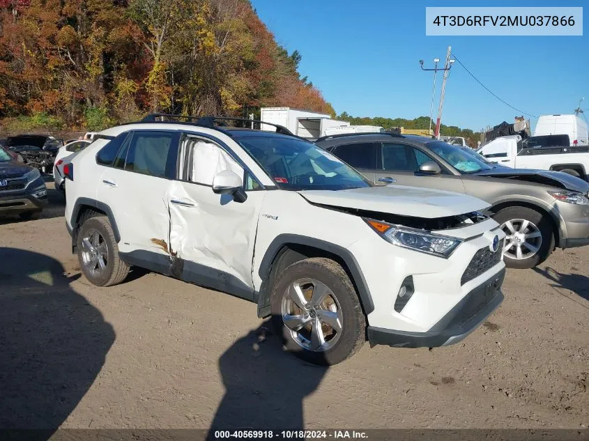 2021 Toyota Rav4 Hybrid Limited VIN: 4T3D6RFV2MU037866 Lot: 40569918