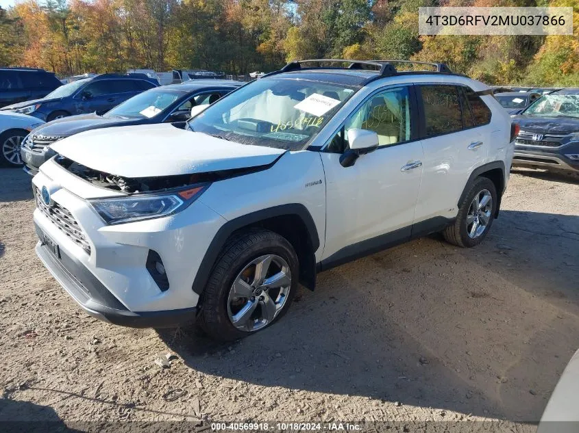 2021 Toyota Rav4 Hybrid Limited VIN: 4T3D6RFV2MU037866 Lot: 40569918