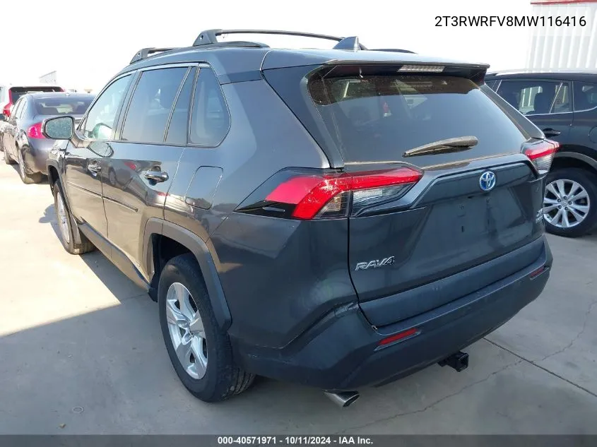 2021 Toyota Rav4 Hybrid Xle VIN: 2T3RWRFV8MW116416 Lot: 40571971