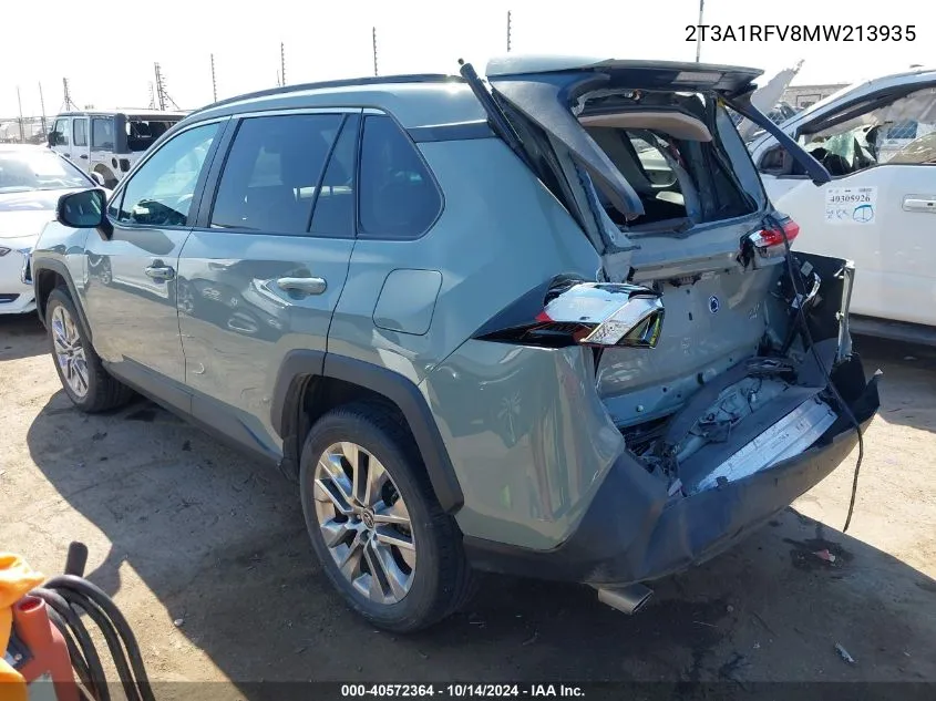 2021 Toyota Rav4 Xle Premium VIN: 2T3A1RFV8MW213935 Lot: 40572364