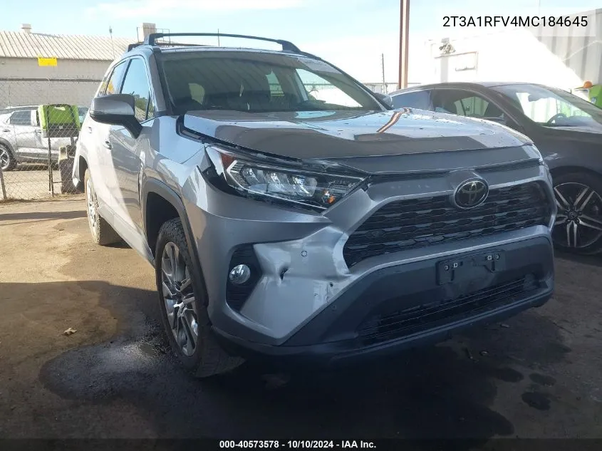 2021 Toyota Rav4 Xle Premium VIN: 2T3A1RFV4MC184645 Lot: 40573578