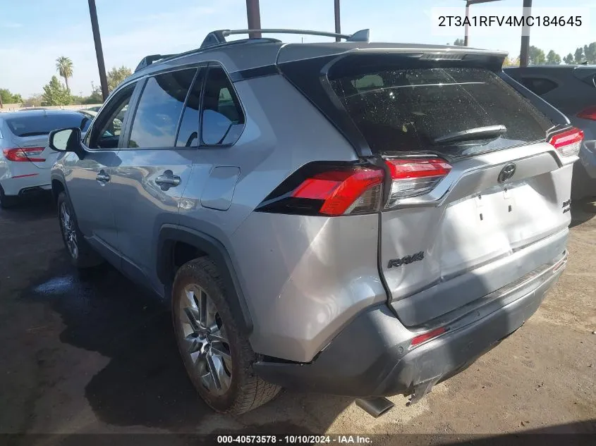 2021 Toyota Rav4 Xle Premium VIN: 2T3A1RFV4MC184645 Lot: 40573578