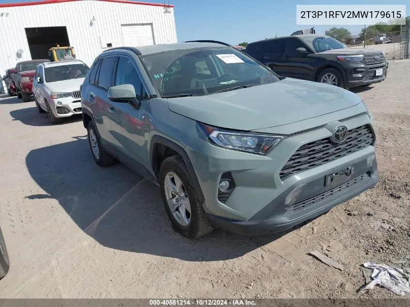 2021 Toyota Rav4 Xle VIN: 2T3P1RFV2MW179615 Lot: 40581214