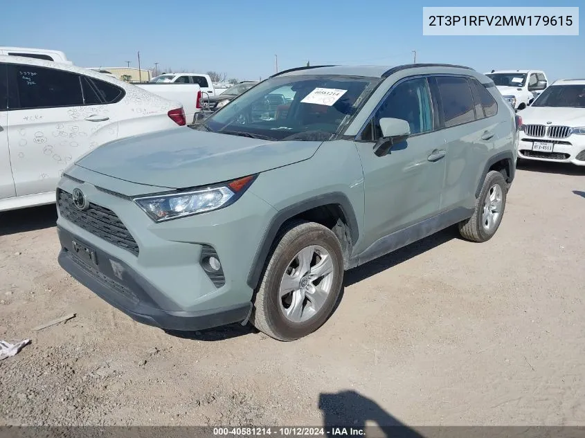 2021 Toyota Rav4 Xle VIN: 2T3P1RFV2MW179615 Lot: 40581214