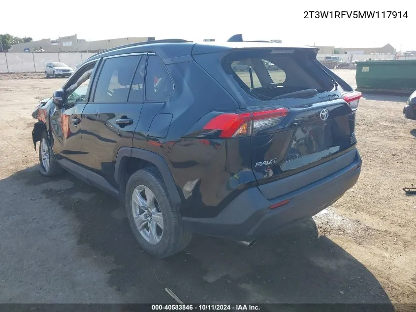 2021 Toyota Rav4 Xle VIN: 2T3W1RFV5MW117914 Lot: 40583846