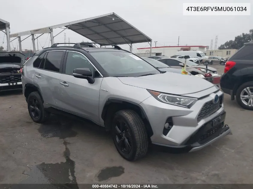 2021 Toyota Rav4 Hybrid Xse VIN: 4T3E6RFV5MU061034 Lot: 40584742