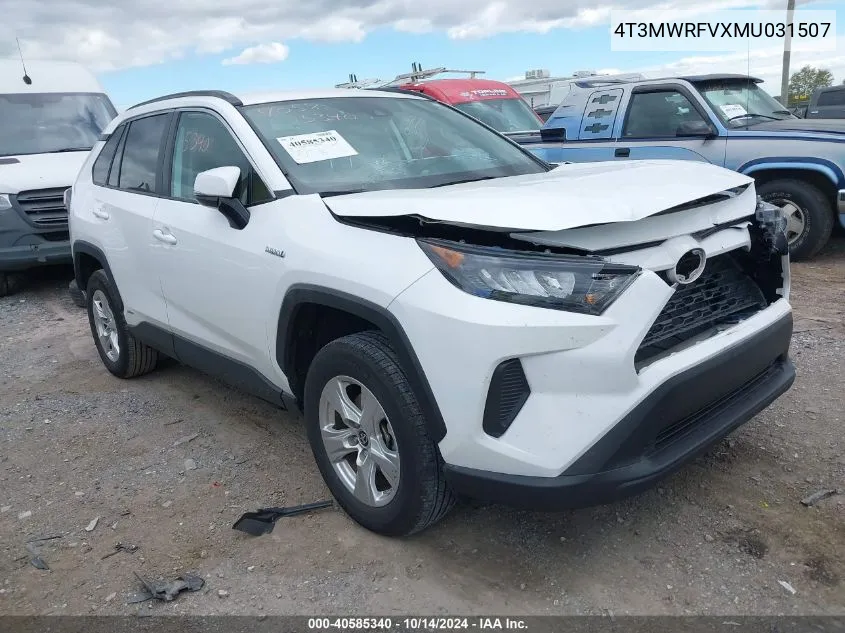 2021 Toyota Rav4 Hybrid Le VIN: 4T3MWRFVXMU031507 Lot: 40585340