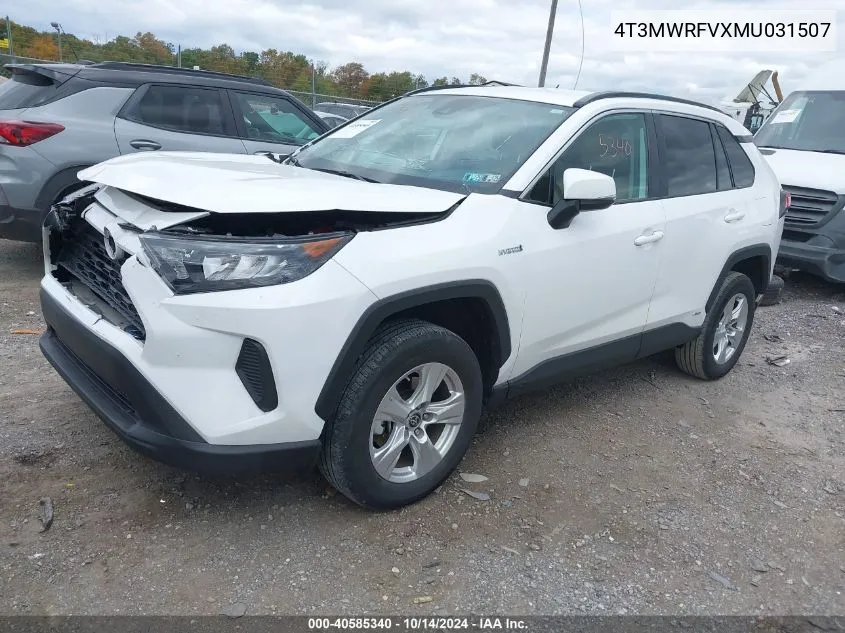 2021 Toyota Rav4 Hybrid Le VIN: 4T3MWRFVXMU031507 Lot: 40585340