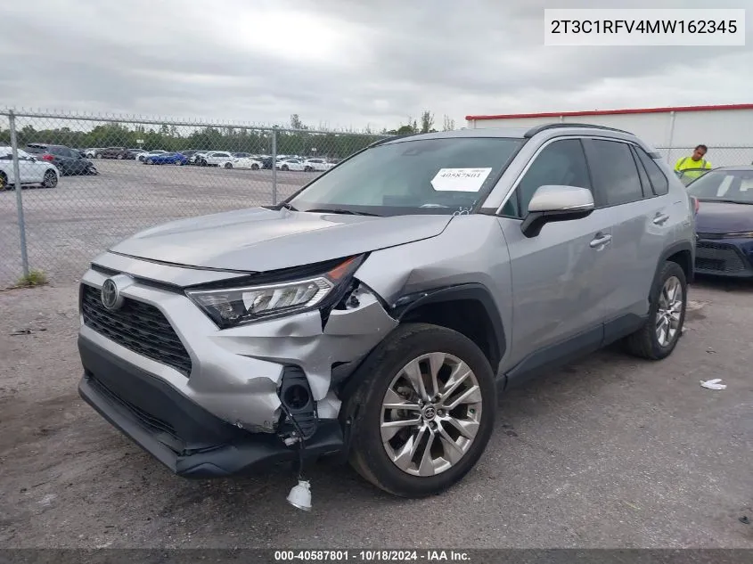 2021 Toyota Rav4 Xle Premium VIN: 2T3C1RFV4MW162345 Lot: 40587801