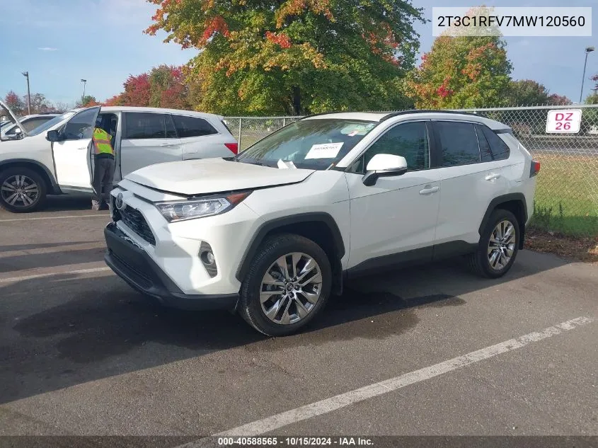 2021 Toyota Rav4 Xle Premium VIN: 2T3C1RFV7MW120560 Lot: 40588565