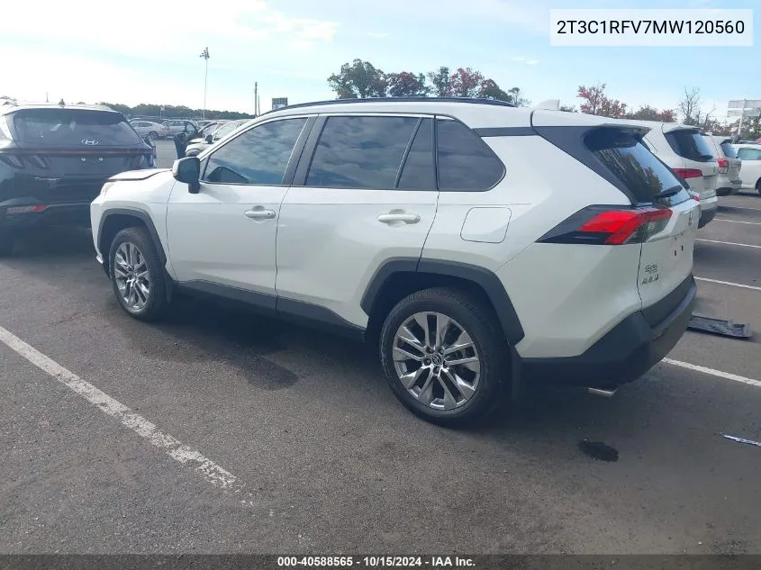 2021 Toyota Rav4 Xle Premium VIN: 2T3C1RFV7MW120560 Lot: 40588565