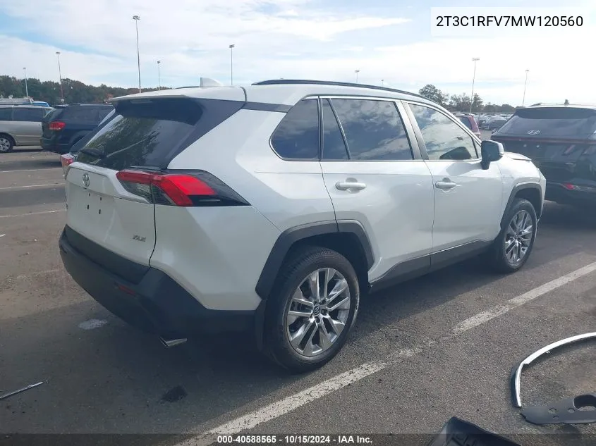 2021 Toyota Rav4 Xle Premium VIN: 2T3C1RFV7MW120560 Lot: 40588565