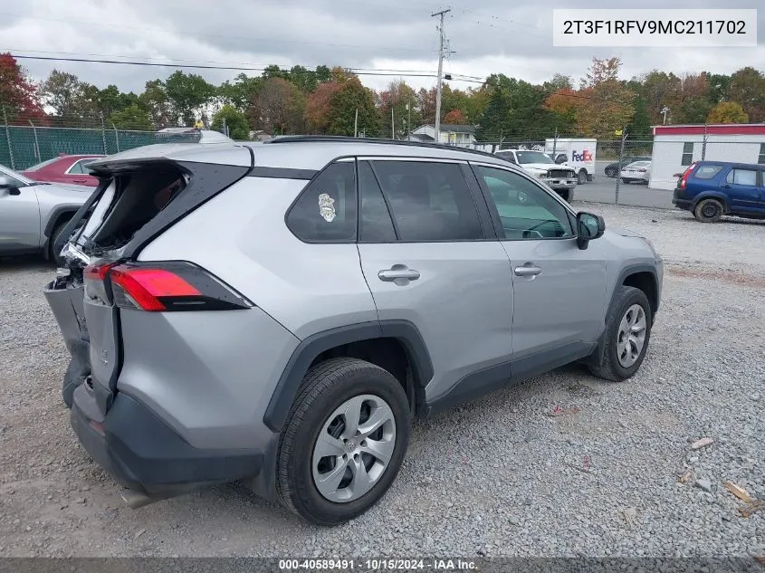 2021 Toyota Rav4 Le VIN: 2T3F1RFV9MC211702 Lot: 40589491